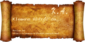 Klemens Alfréda névjegykártya